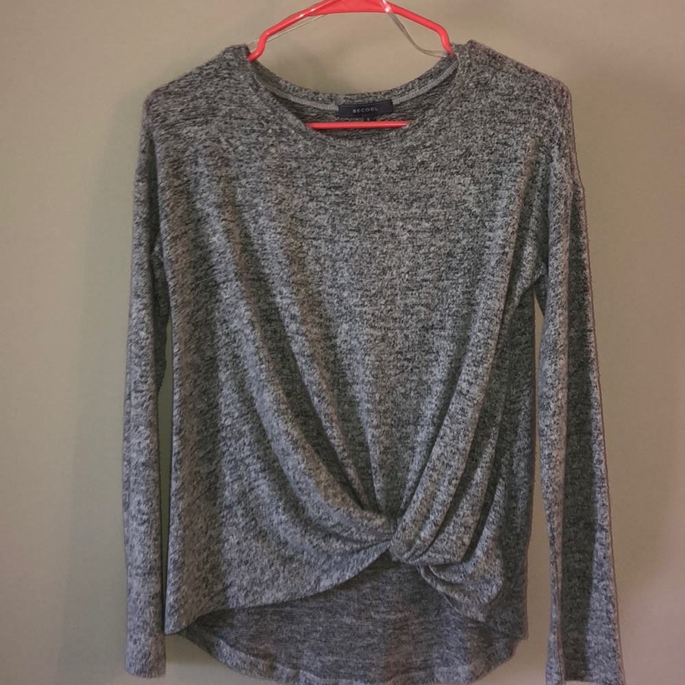 Women’s Grey Twist Sweater